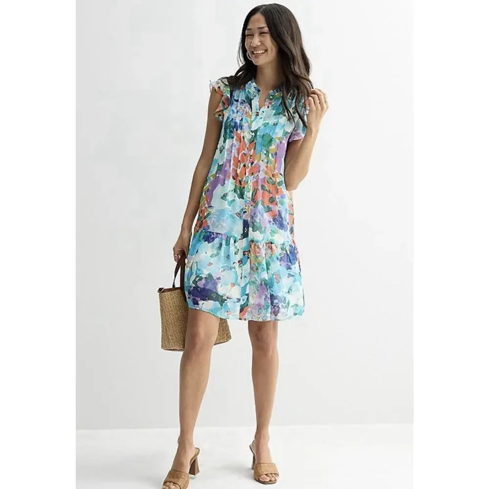 Donna Ricco mini dress floral dress womens 8 victorian summer spring wedding NWT - Picture 4 of 14